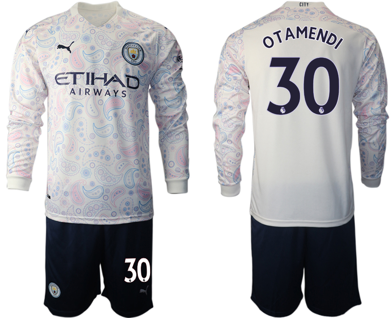 2021 Men Manchester city away long sleeve #30 soccer jerseys->manchester city jersey->Soccer Club Jersey
